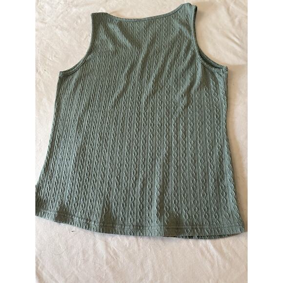 Sage Green Cable Knit Tank – Wiholl – Size M - Picture 2 of 4